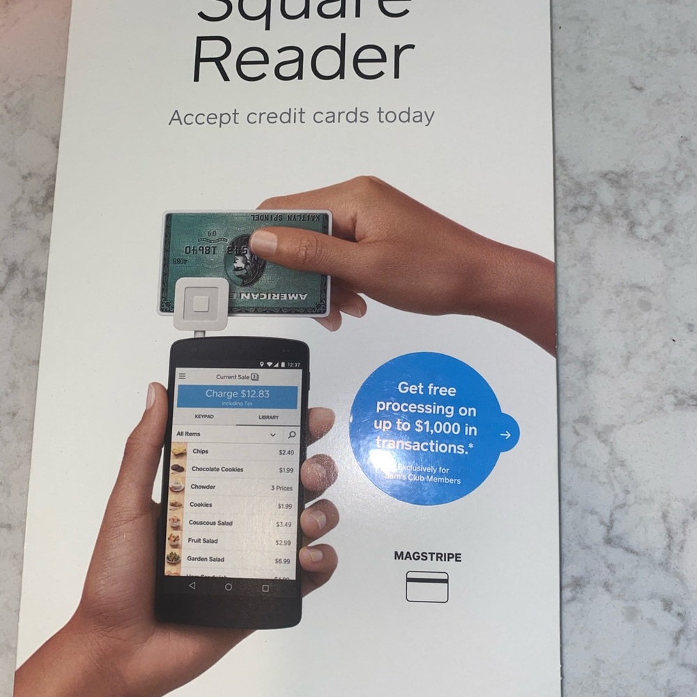 New unused square reader, credit card transactions